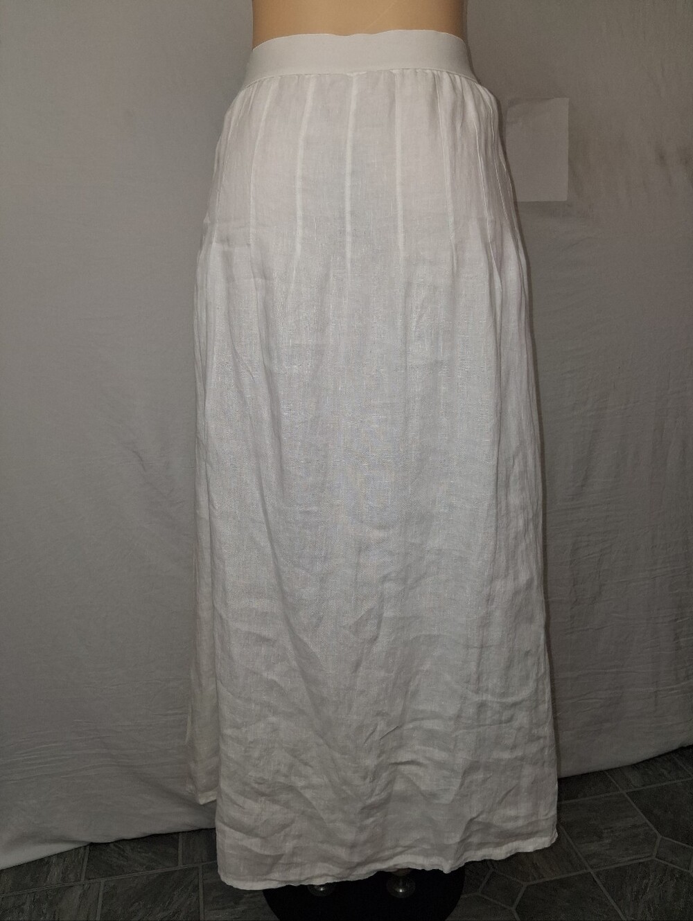 J. Jill New Women White Linen Maxi Skirt with Gathered Waist Size S - Picture 9 of 16